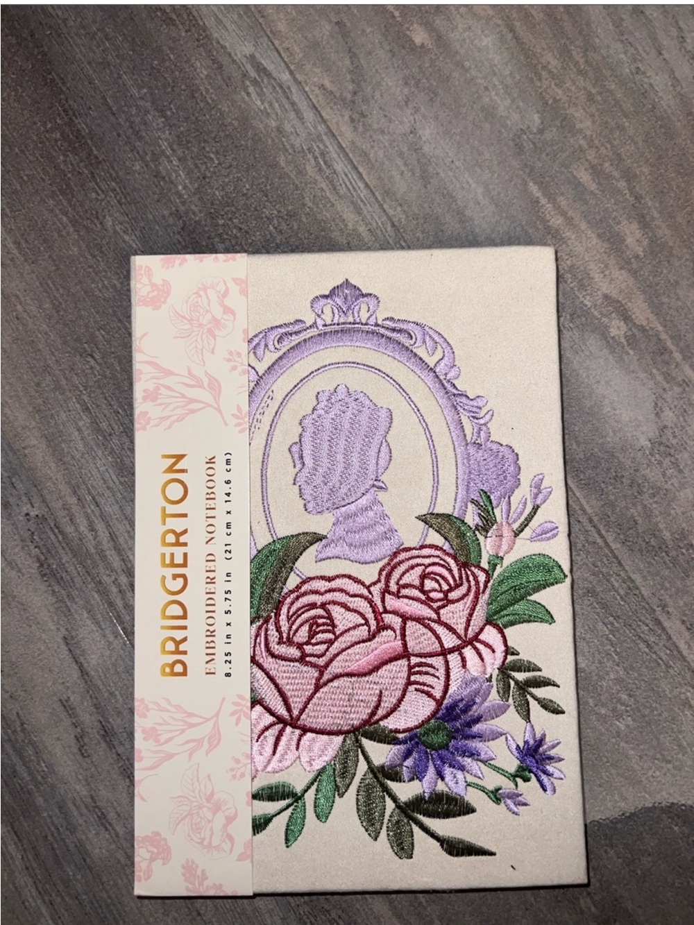 Bridgerton Embroidered Notebook - Pink & Lavender Floral